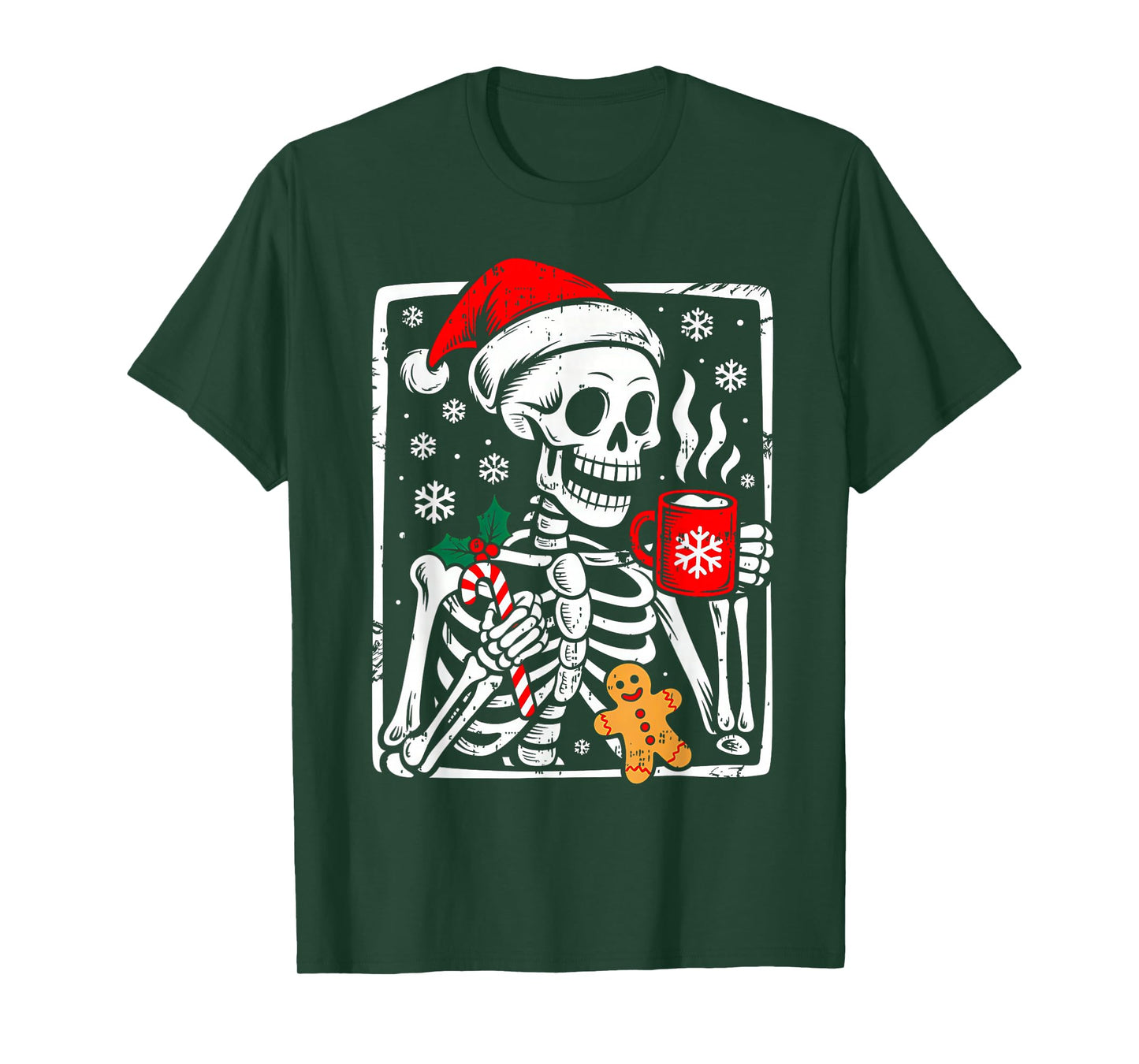 Funny Christmas Skeleton Hot Chocolate Xmas Men Women Kids T-Shirt