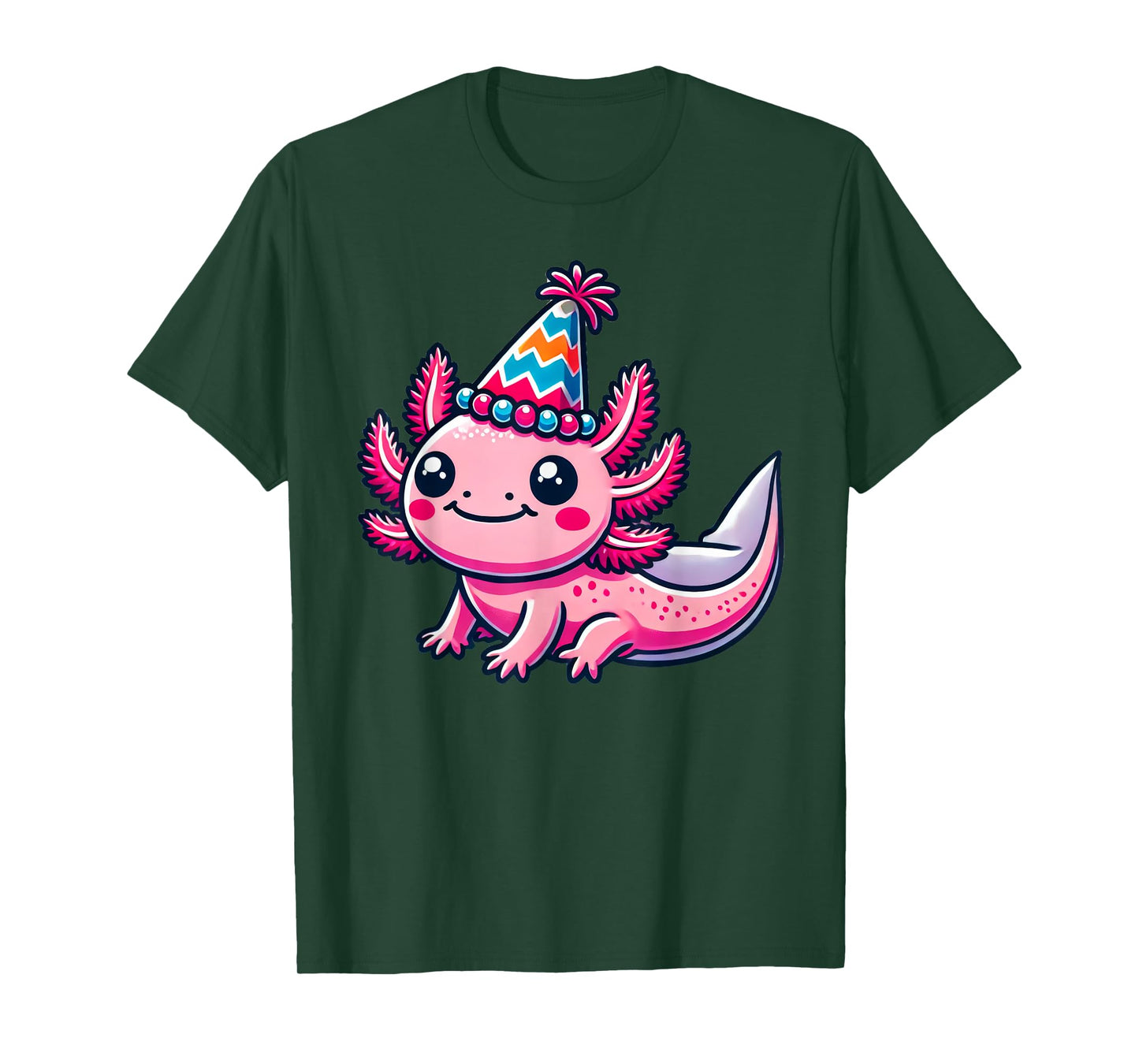 Anime Kawaii Axolotl Birthday Party Hat T-Shirt