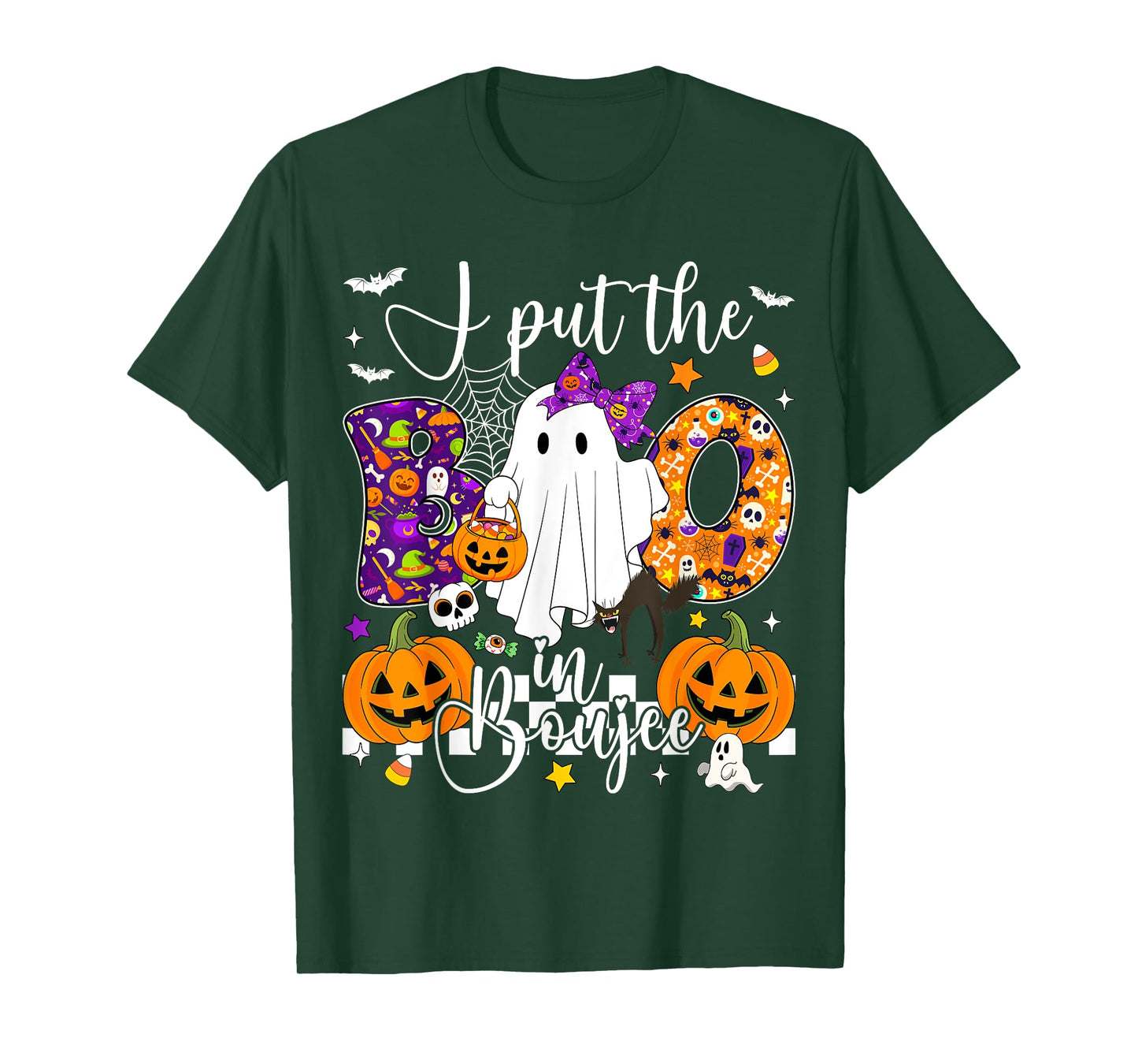 I Put The Boo in Boujee Cut Ghost Halloween Spooky Season T-Shirt