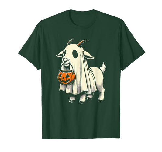 Cute Goat Ghost Pun Meme Trick or Treat Funny Halloween T-Shirt