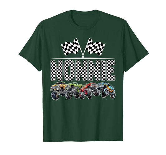 Nonnie Retro Monster Truck Family Birthday Matching T-Shirt