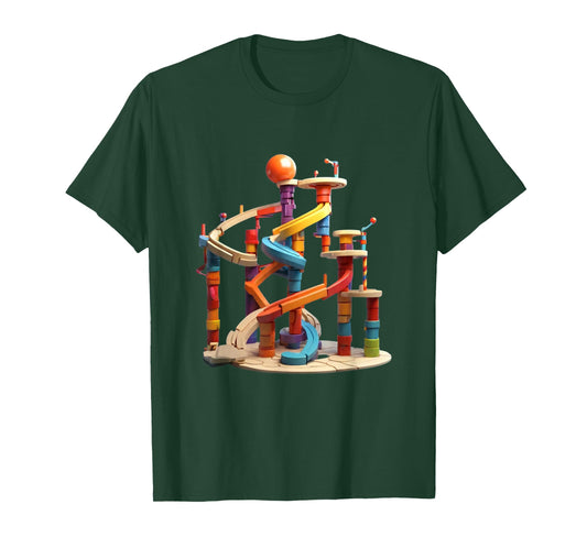 crew neck marble run graphic design tee T-Shirt