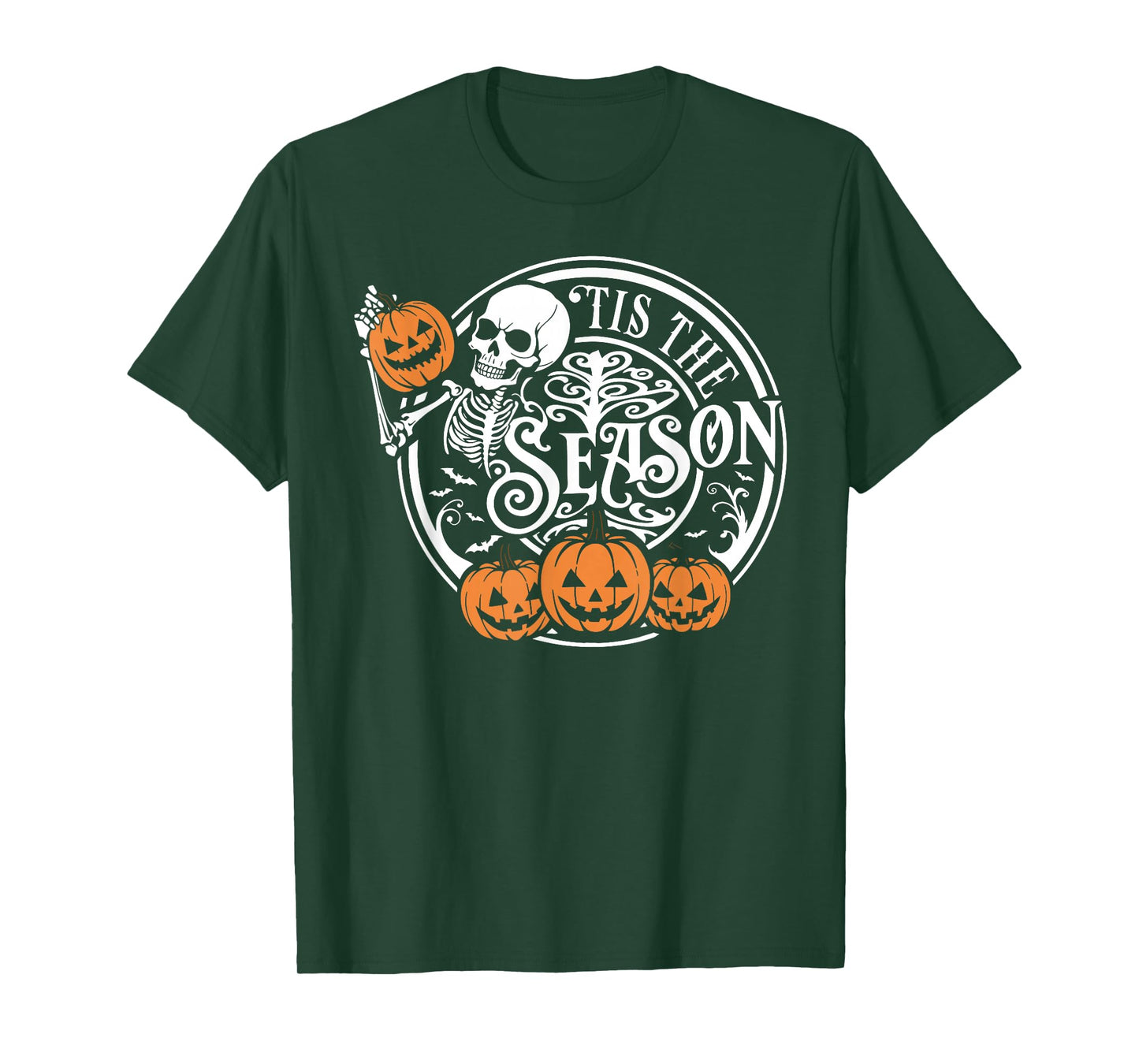 Tis The Season Jack O Lantern Skeleton Spooky Halloween T-Shirt