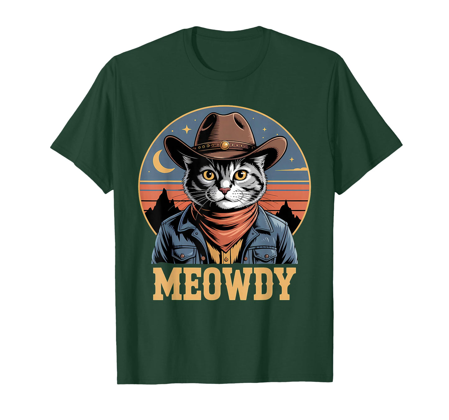 Meowdy Cat Country Western Vintage Funny Cowboy Cat T-Shirt