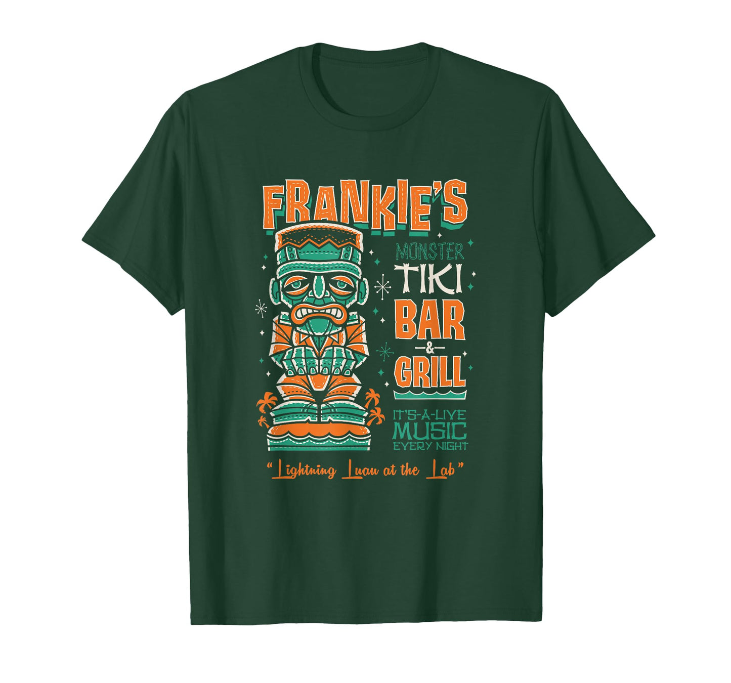 Frankenstein Creepy Cute Tiki Lounge Vacation Surf Monster T-Shirt