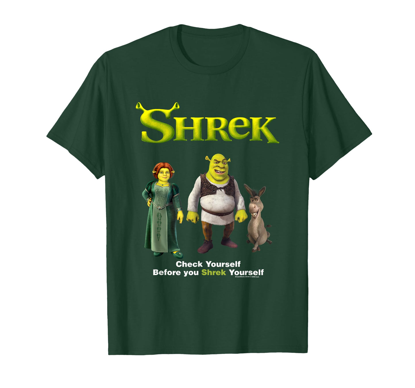 Shrek Check Yourself Before You Shrek Yourself Chest Logo T-Shirt