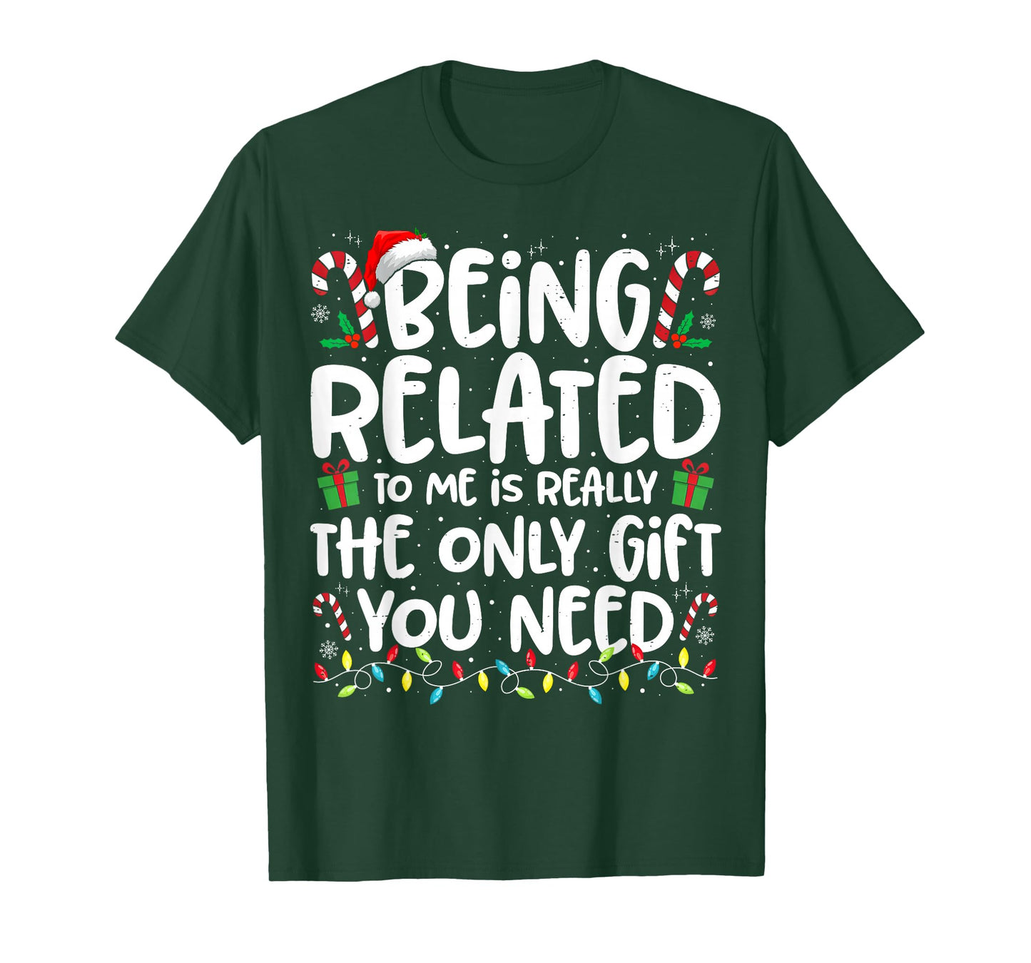 Being Related to Me Funny Christmas Family Xmas Pajamas T-Shirt