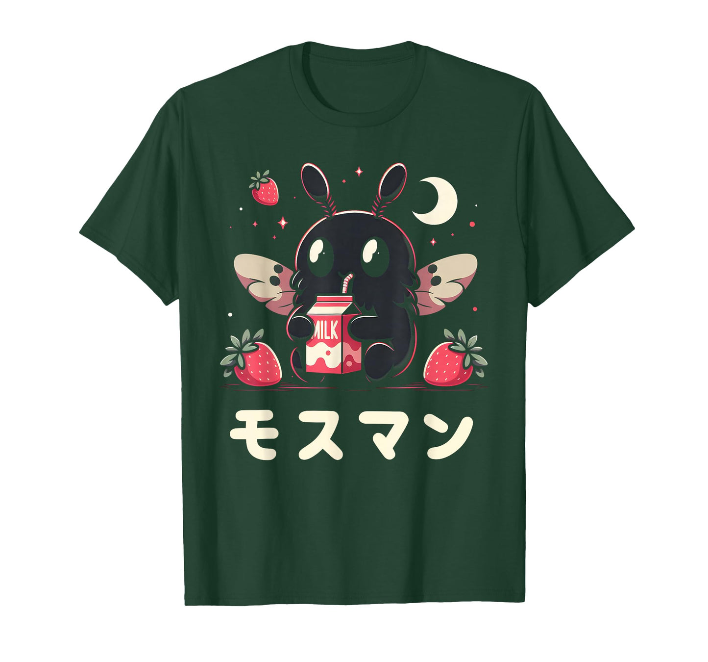 Kawaii Mothman Drinking Strawberry Milkshake T-Shirt