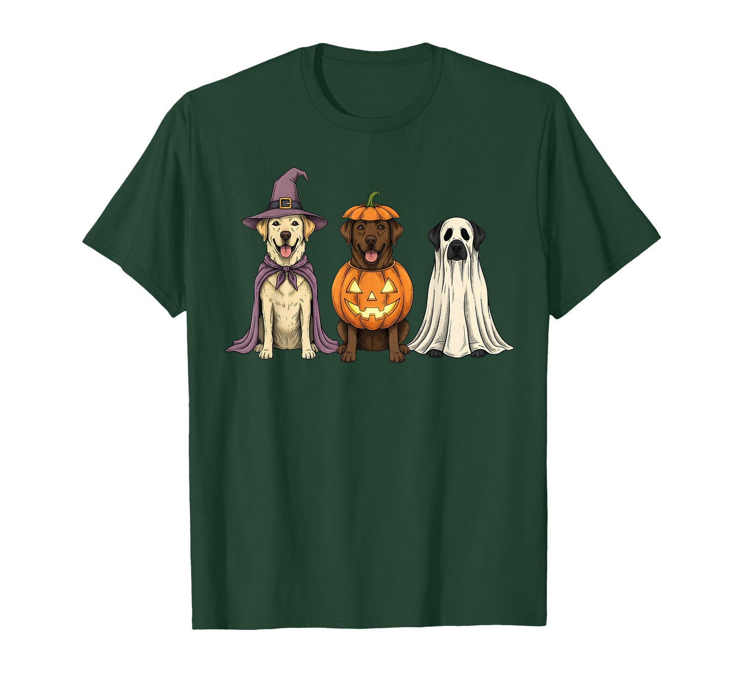 Spooky Ghost Labrador Retriever Pumpkin Halloween Dog Lover T-Shirt