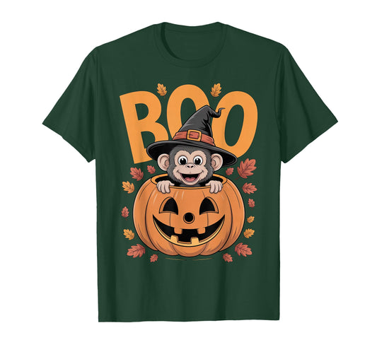 Monkey Costume on Pumpkin Halloween Monkey T-Shirt