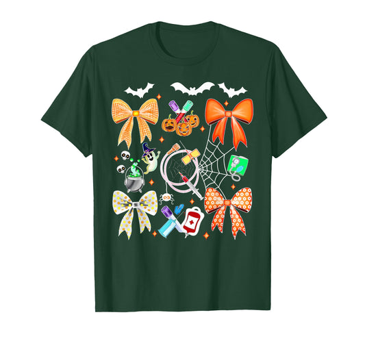 Coquette Bow Ghost Phlebotomist Halloween Phlebotomy Squad T-Shirt