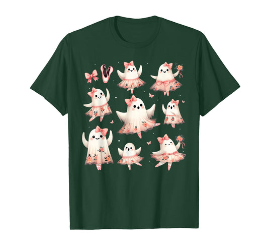 Ballet Ghost Ballet Dancer Spooky Dance Teacher Halloween T-Shirt
