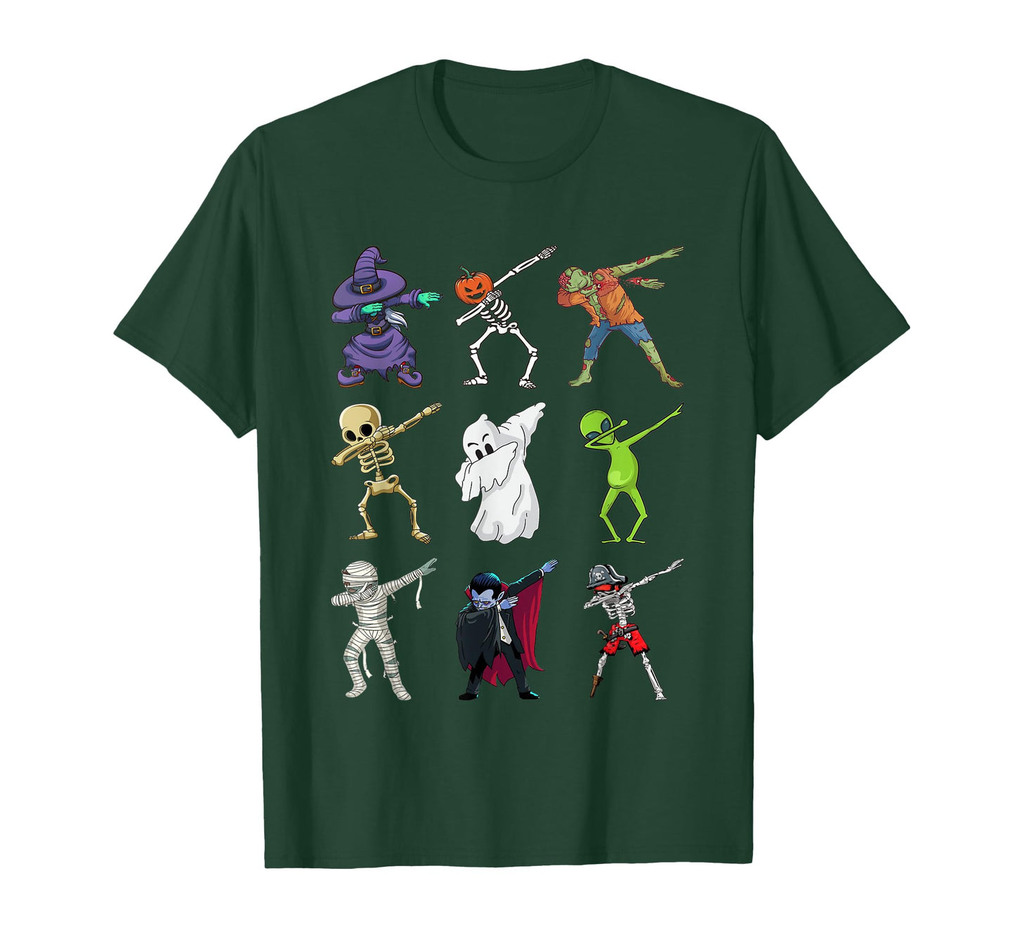 Halloween Dabbing Skeleton Witch Vampire Mummy Zombie Pirate T-Shirt