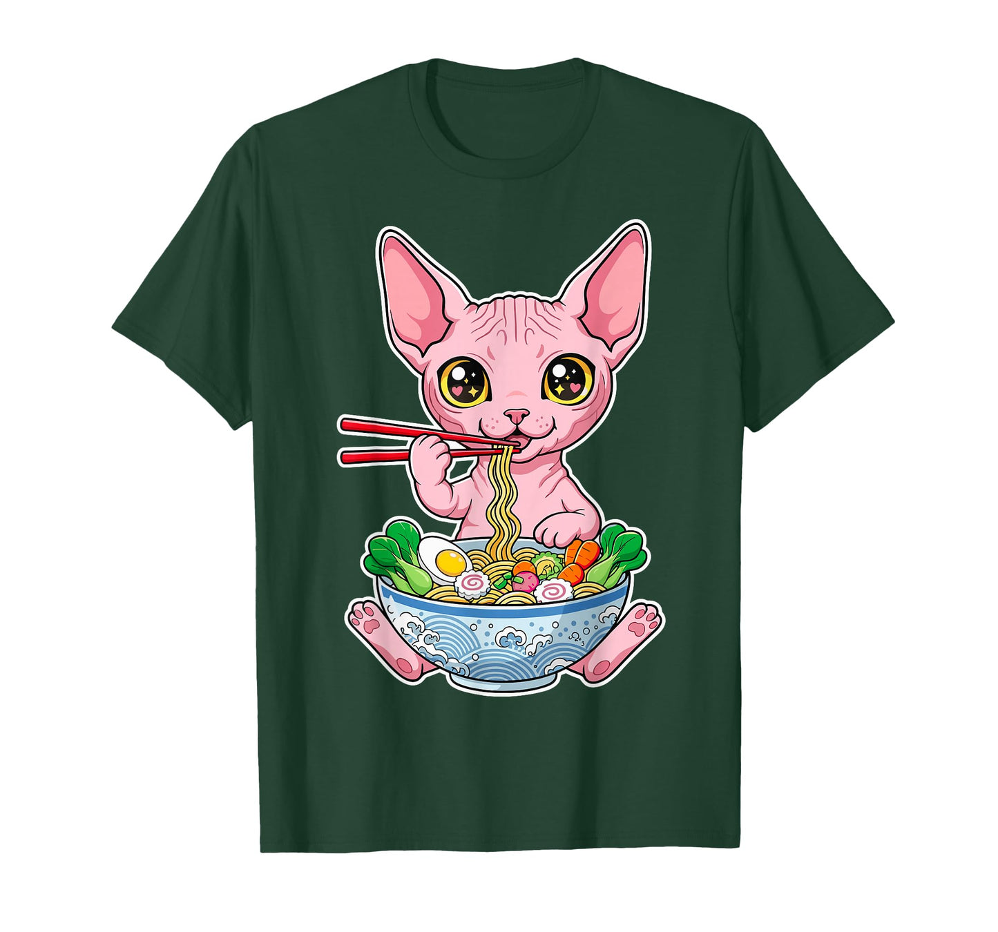 Sphynx Cat Ramen Anime Kawaii T-Shirt
