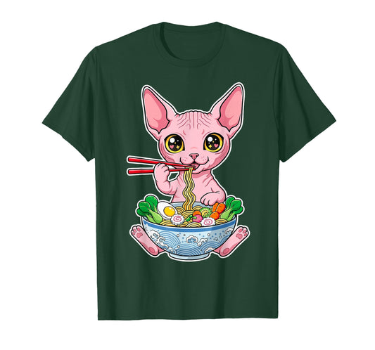 Sphynx Cat Ramen Anime Kawaii T-Shirt