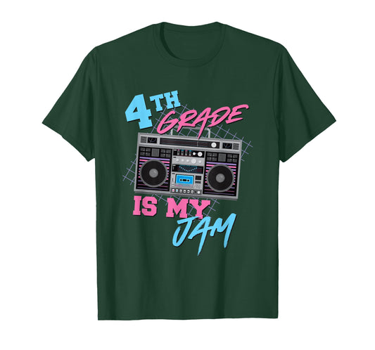 4th Grade Is My Jam - Vintage 80s Boombox Teacher Student T-Shirt