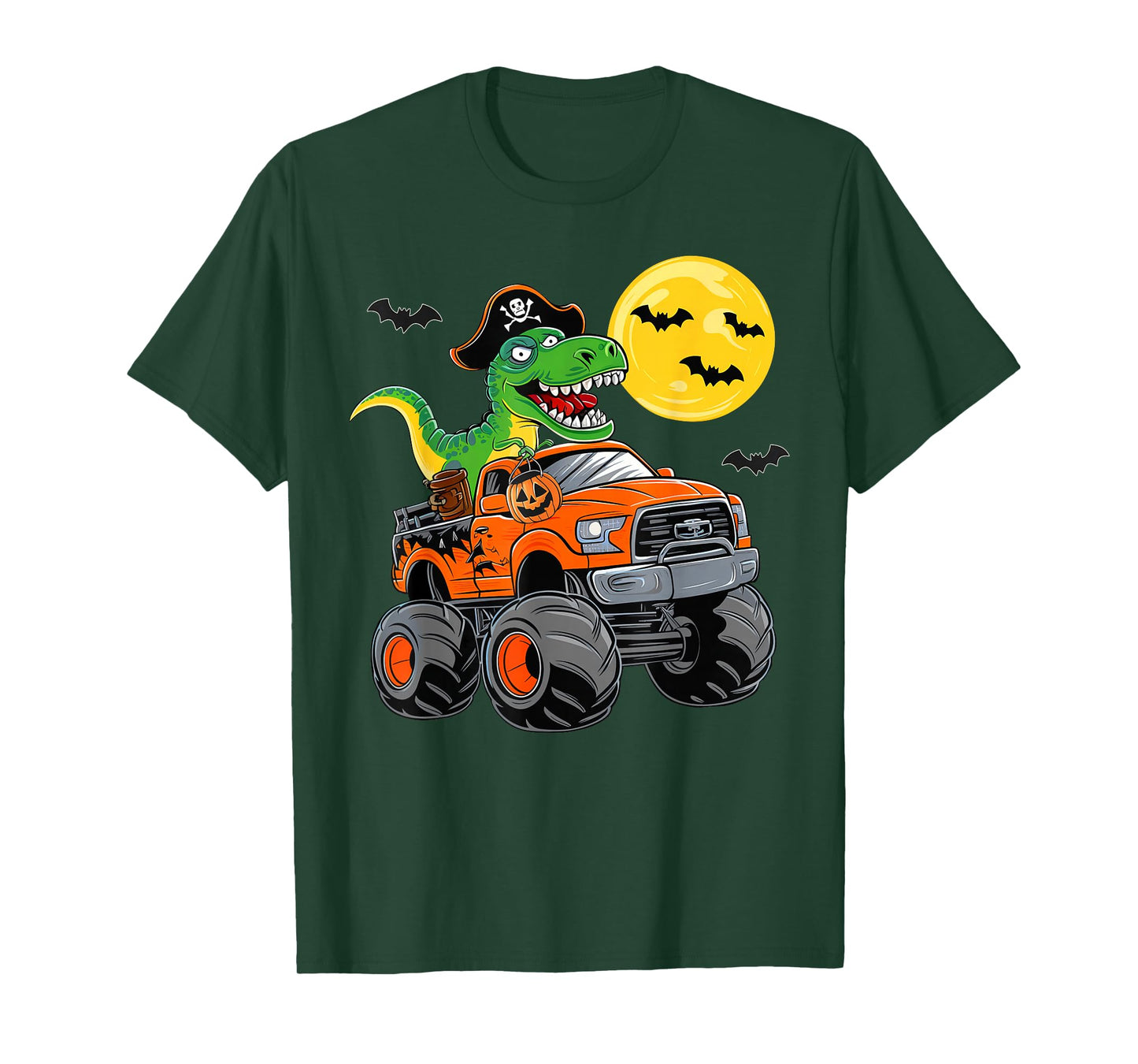 Boys Halloween Monster Truck T Rex Pirate Dinosaur Toddler T-Shirt