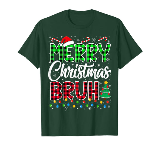 Bruh Christmas Kids Teens Boys Funny Christmas Humor Meme T-Shirt