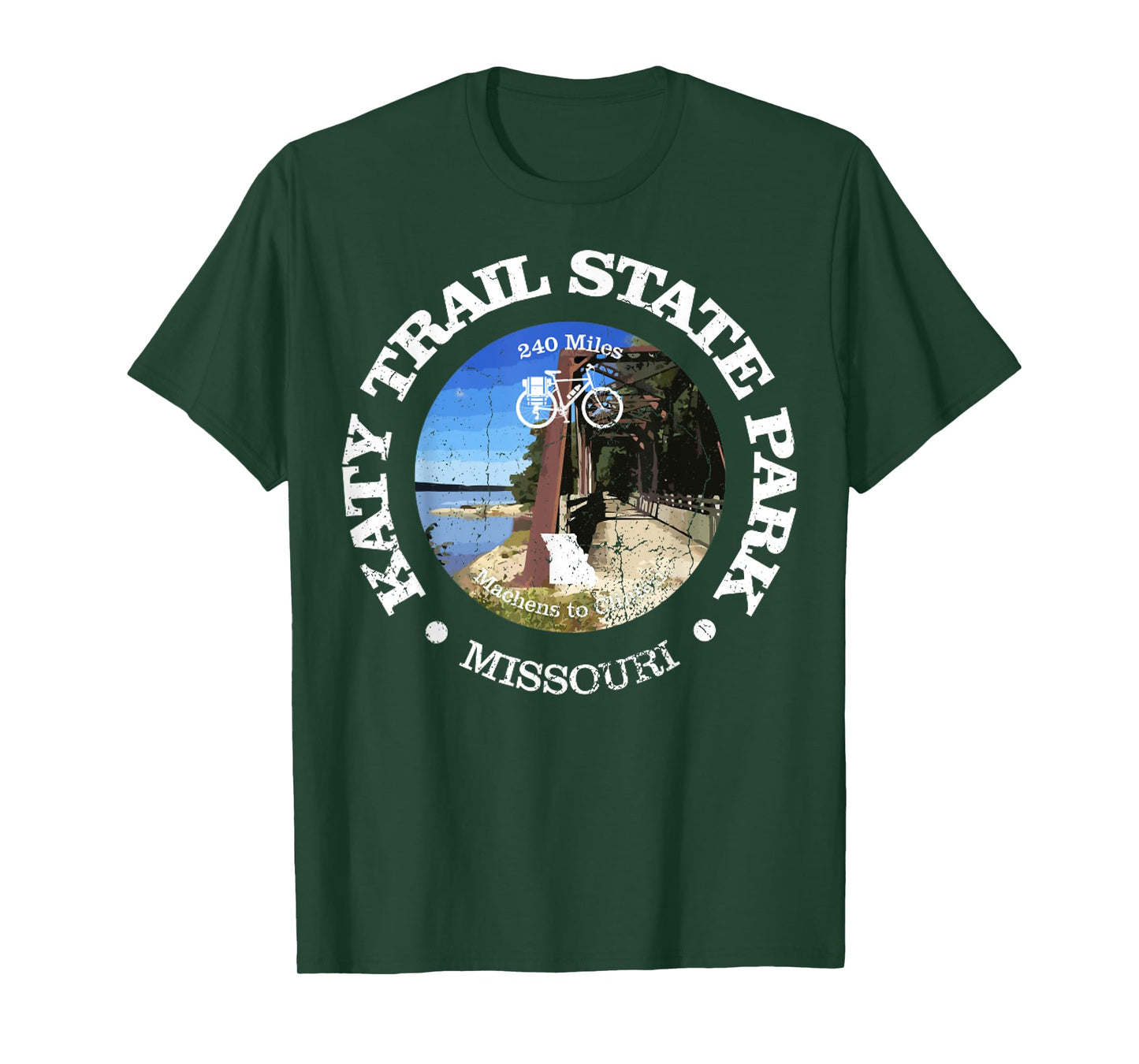 Vintage The Katy Trail State Park USA Missouri Retro Cycling T-Shirt