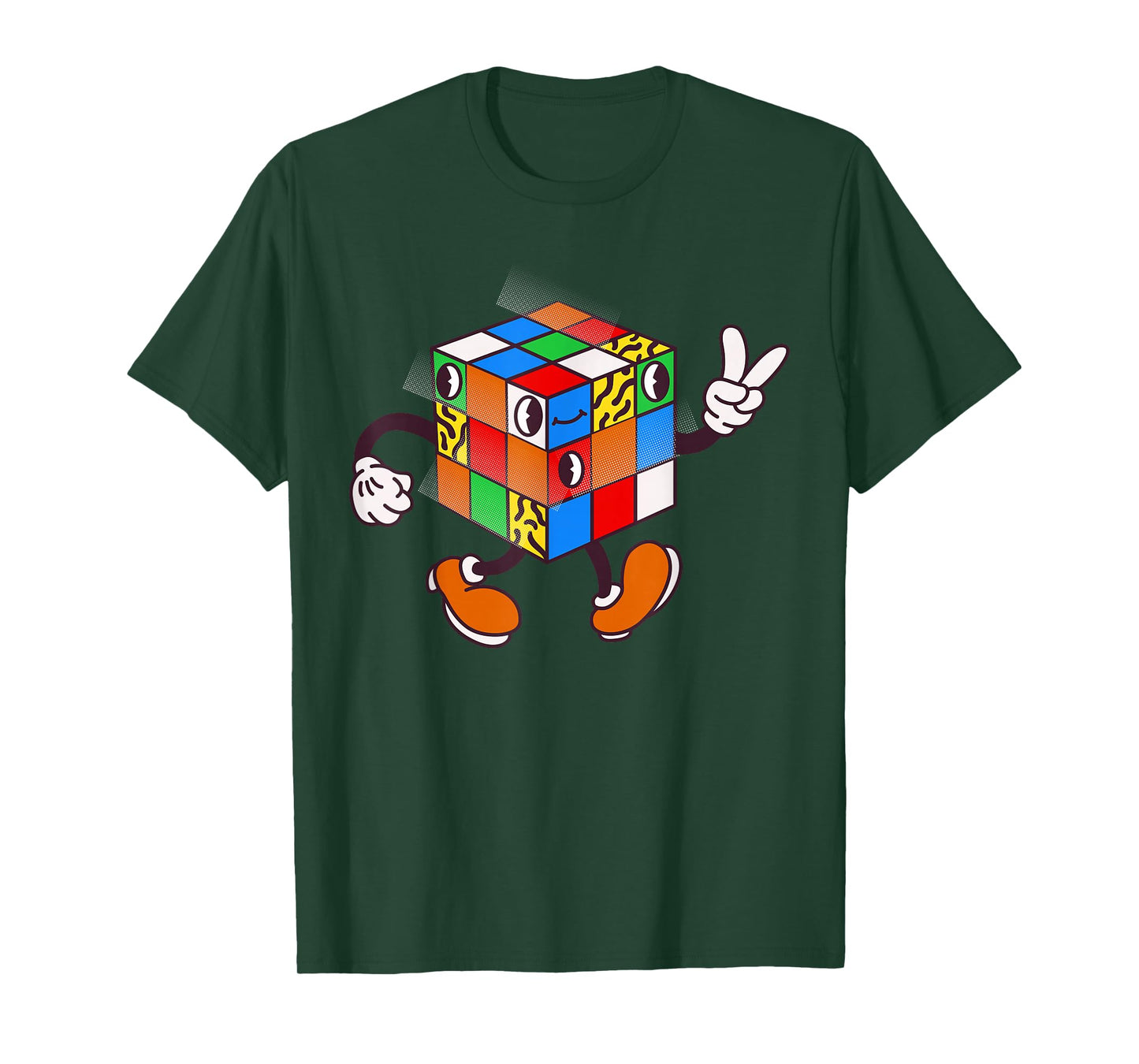 Competitive Puzzle Cube Vintage Cartoon Speed Cubing Hobby T-Shirt