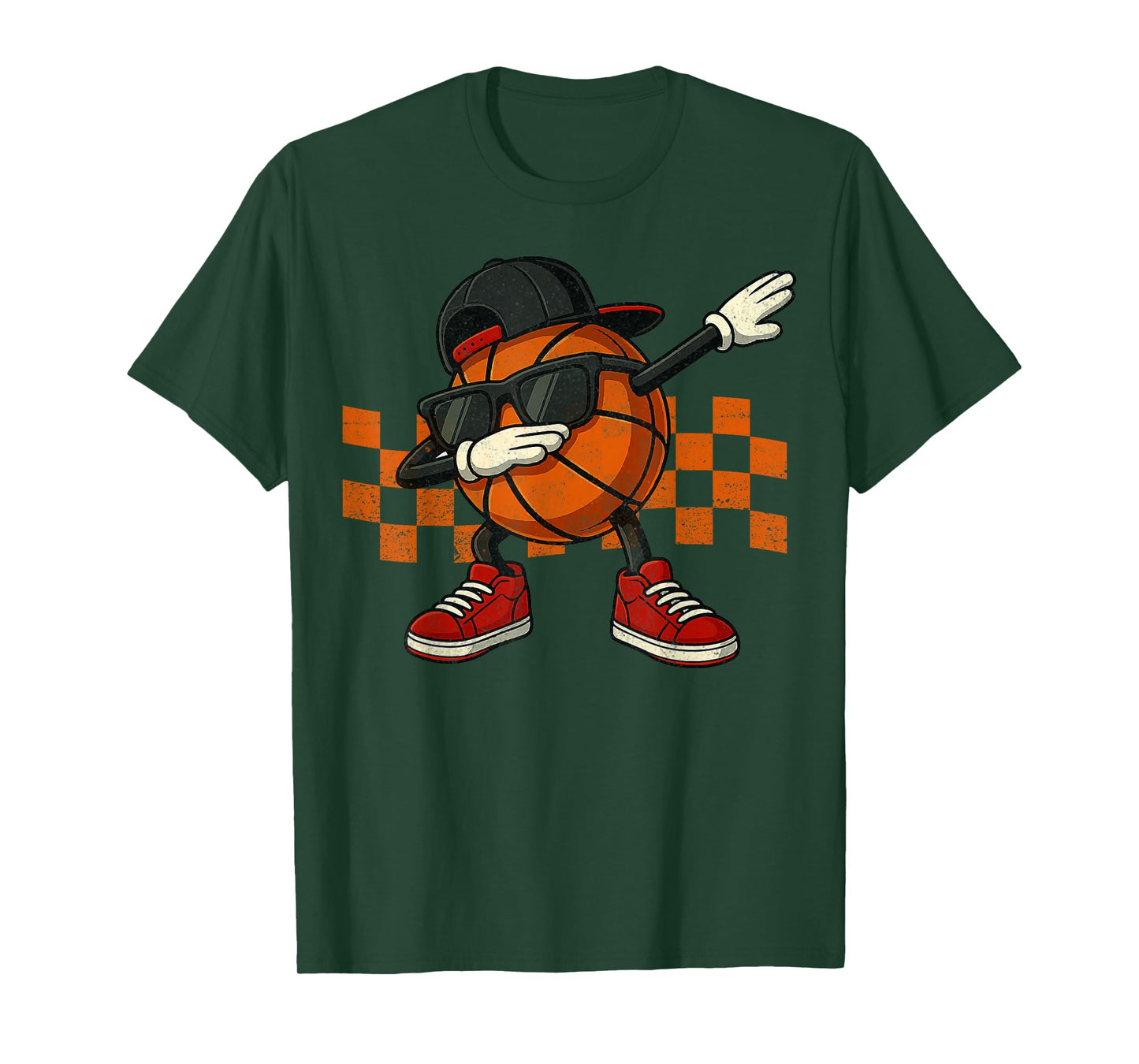 Dabbing Basketball Vintage Retro Ball Sunglasses T-Shirt