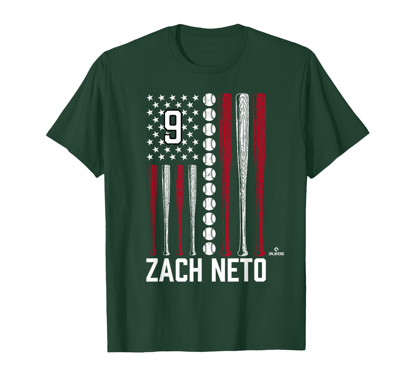 Baseball American Flag Zach Neto Los Angeles Baseball MLBPA T-Shirt