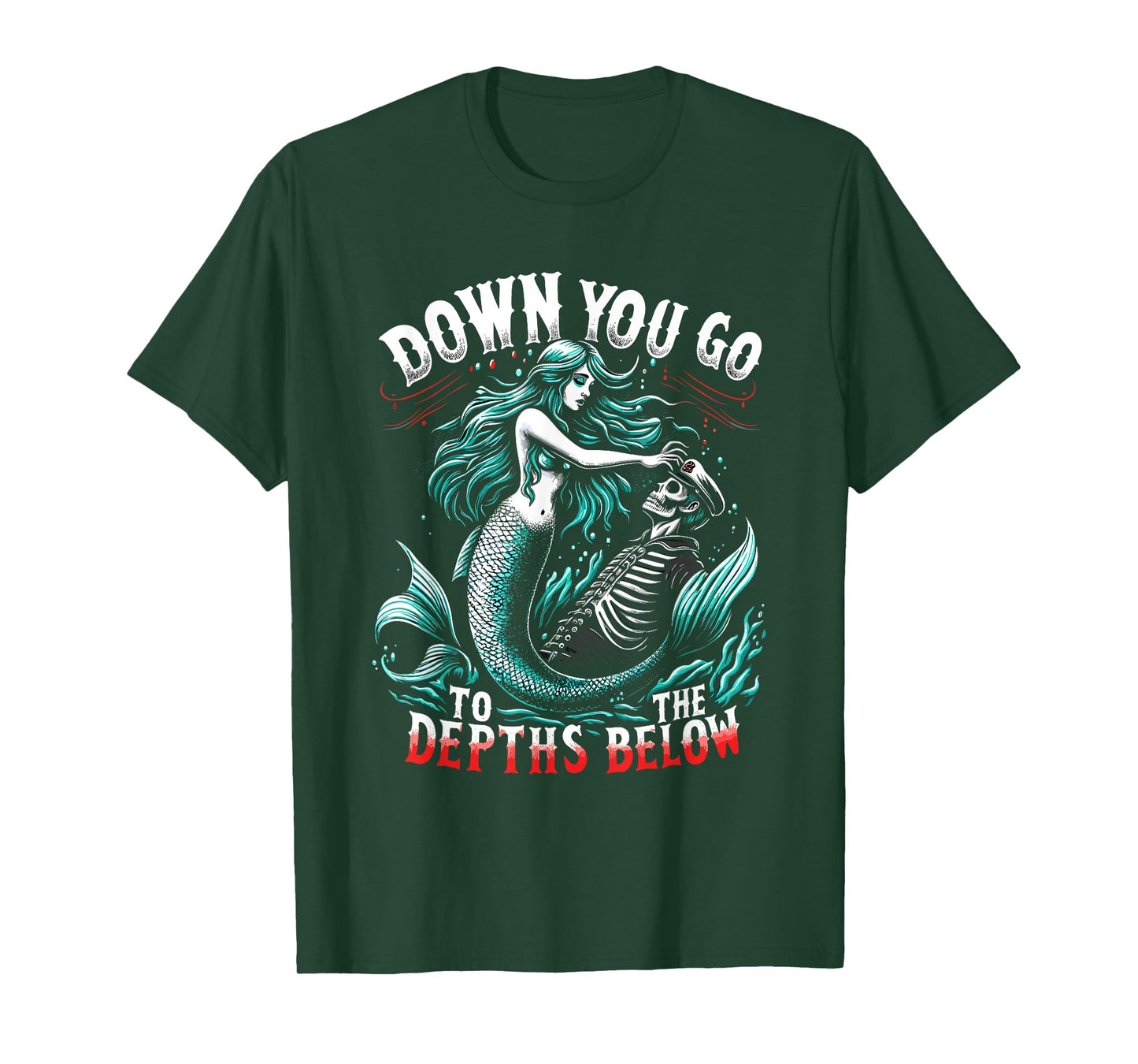 Spooky Sirens Horror Mermaid Creepy Mermaid Haunted Sea T-Shirt