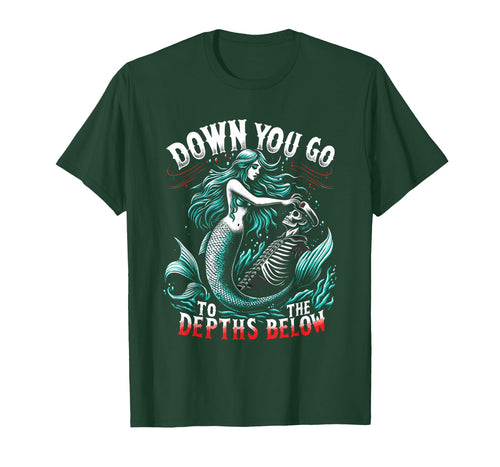 Spooky Sirens Horror Mermaid Creepy Mermaid Haunted Sea T-Shirt