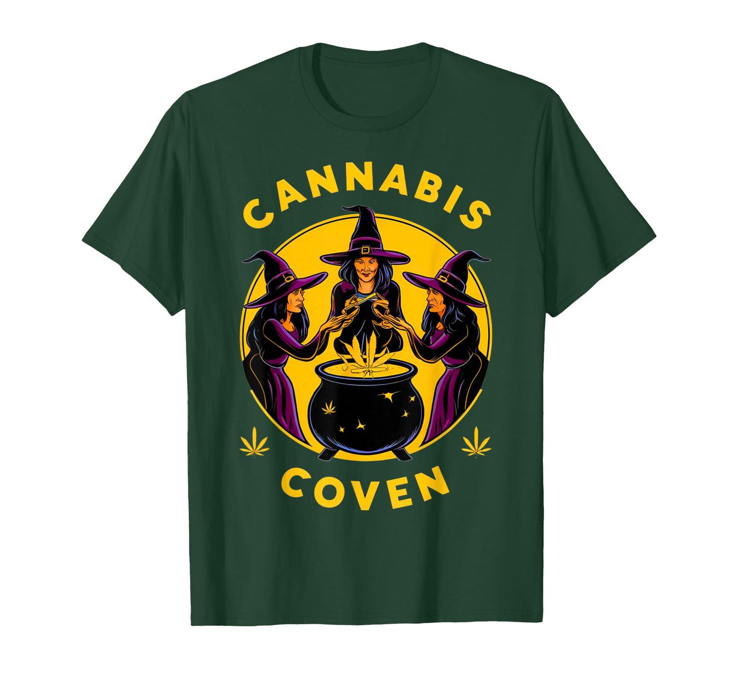 Cannabis Coven Witchy Weed Funny Halloween Marijuana 420 T-Shirt
