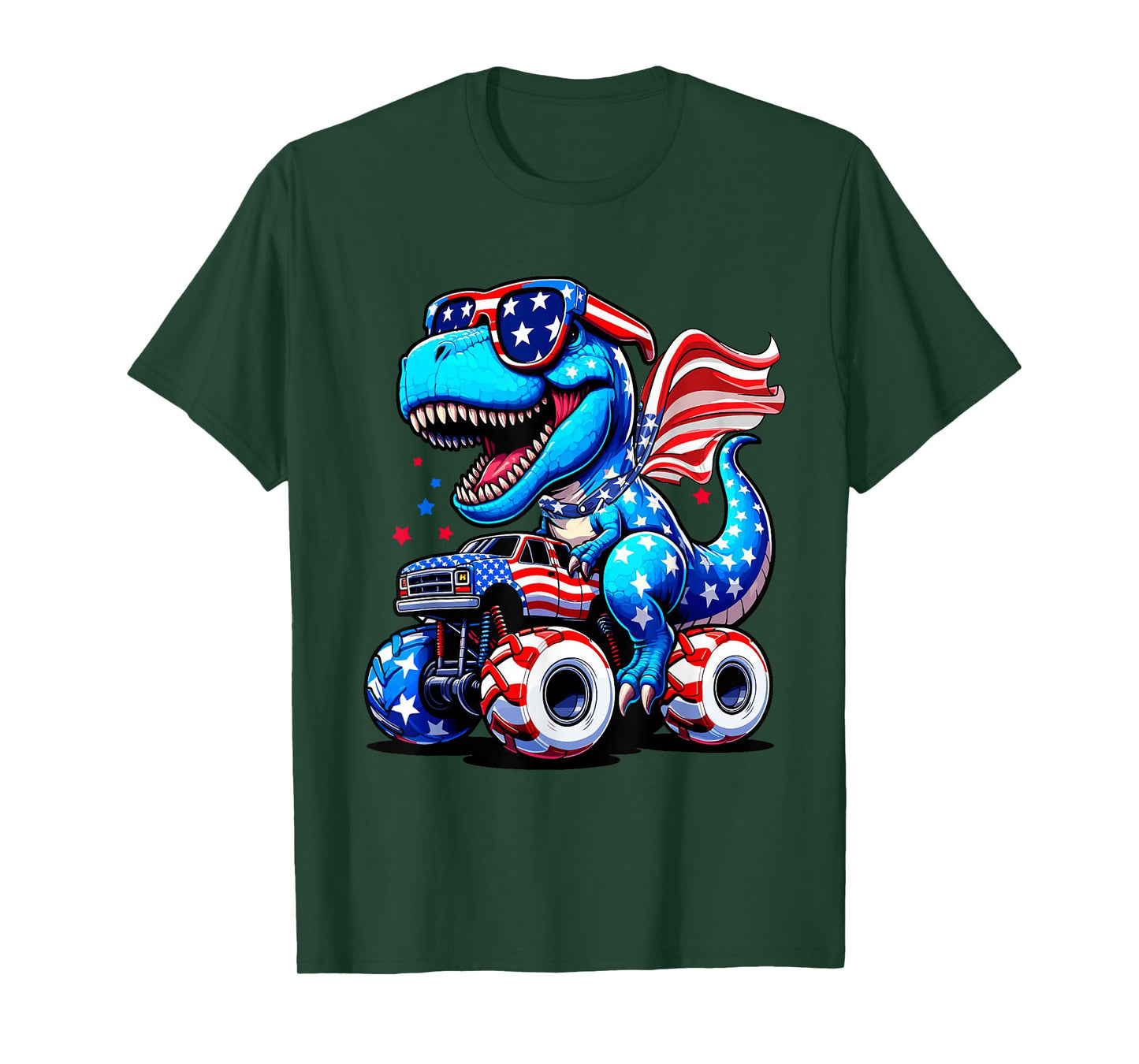 Dinosaur 4th Of July T Shirt Kids Boys Men Amerisaurus T Rex T-Shirt