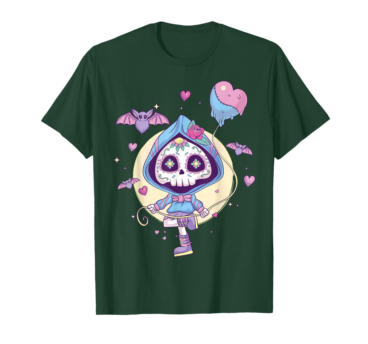 Pastel Goth Cute Creepy Sugar Skull Kawaii Emo Nu Goth T-Shirt