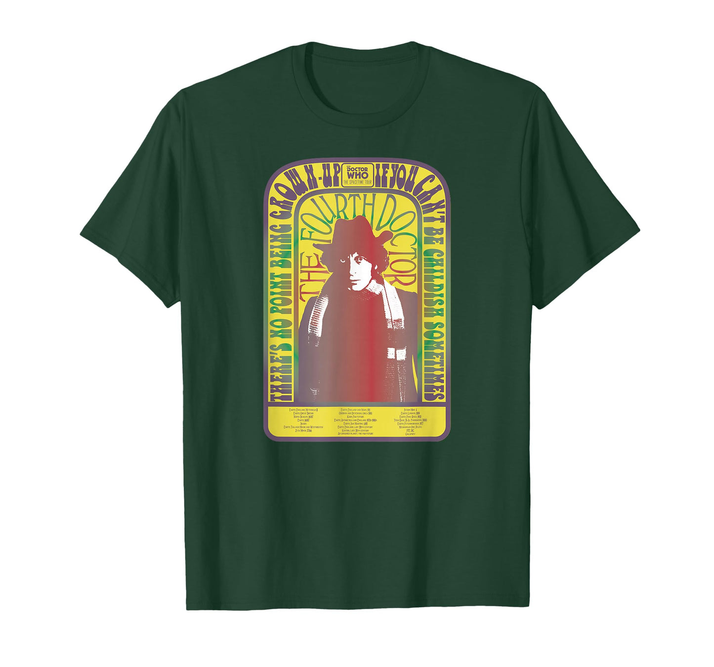 Spacetime-Tour 4th Doctor Baker Retro Time Travel T-Shirt
