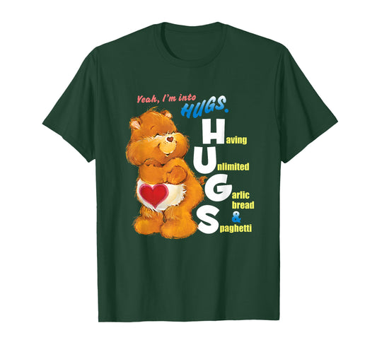 Care Bears Into Hugs Garlic Bread & Spaghetti Funny Cartoon T-Shirt
