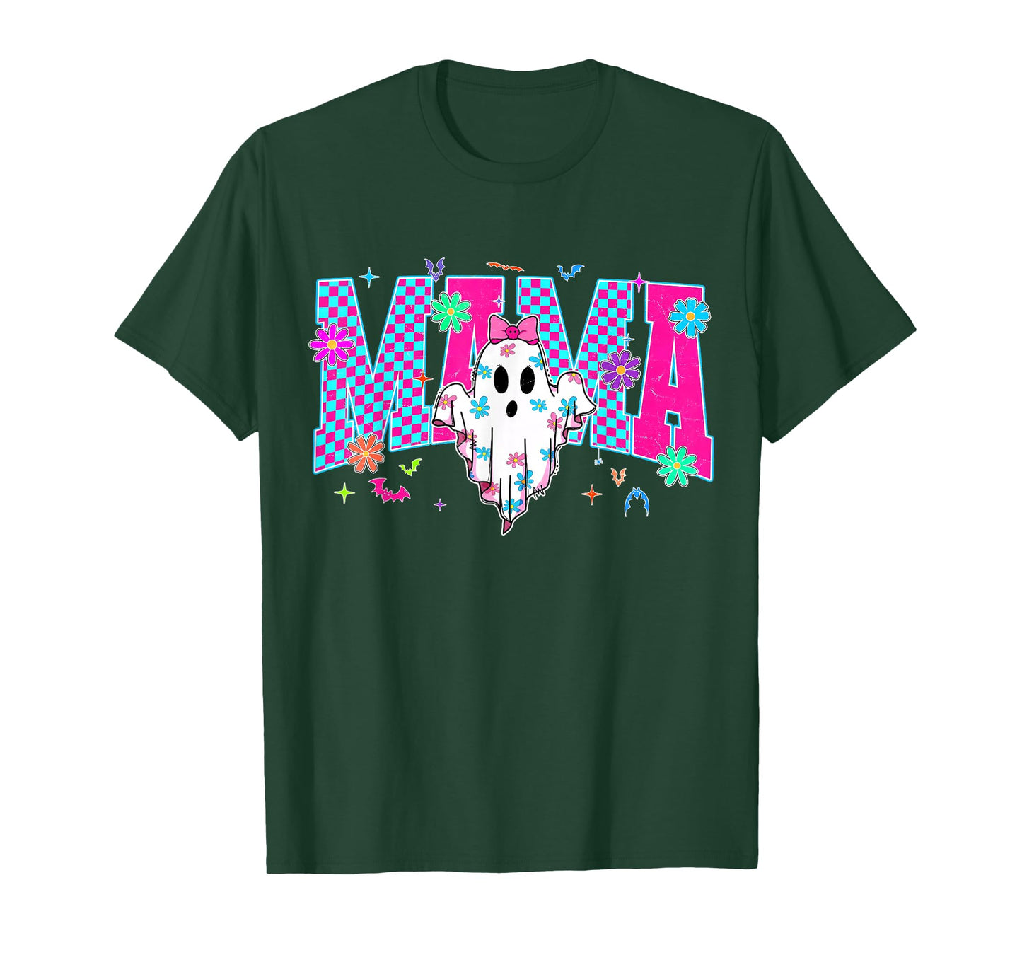 Spooky Mama Halloween Cute Ghost Coquette Bow Trick Or Treat T-Shirt