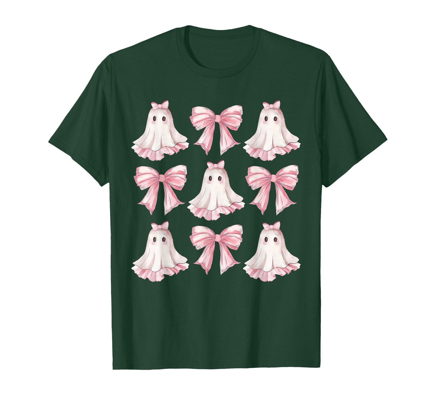 Retro Pink Bow Ghost Shirt | Cute Ghost Graphic Girl Women T-Shirt