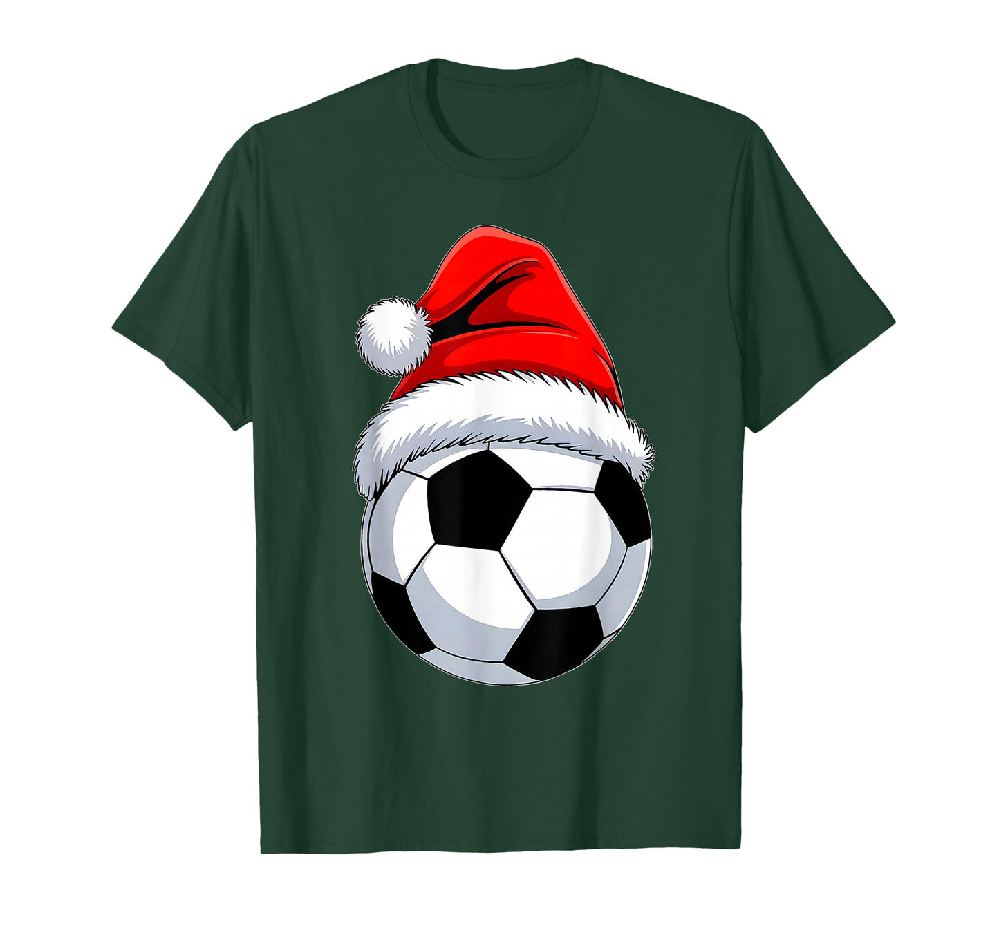 Soccer Christmas Shirt Boys Men Kids Santa Hat Xmas Pajamas T-Shirt