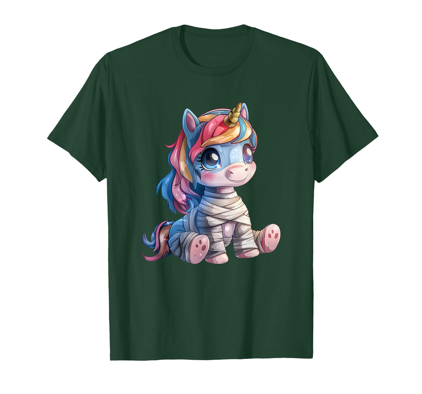Unicorn Dressed As Mummy - Unicorn Halloween Kawaii T-Shirt