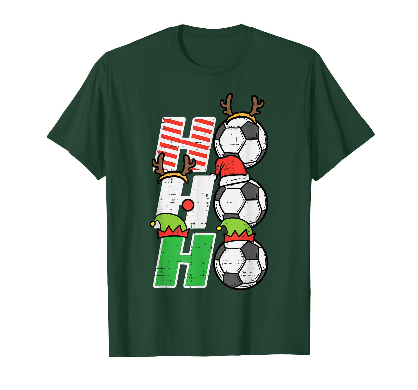 Christmas Football Ho Ho Ho Soccer Xmas Sport Men Women Kids T-Shirt