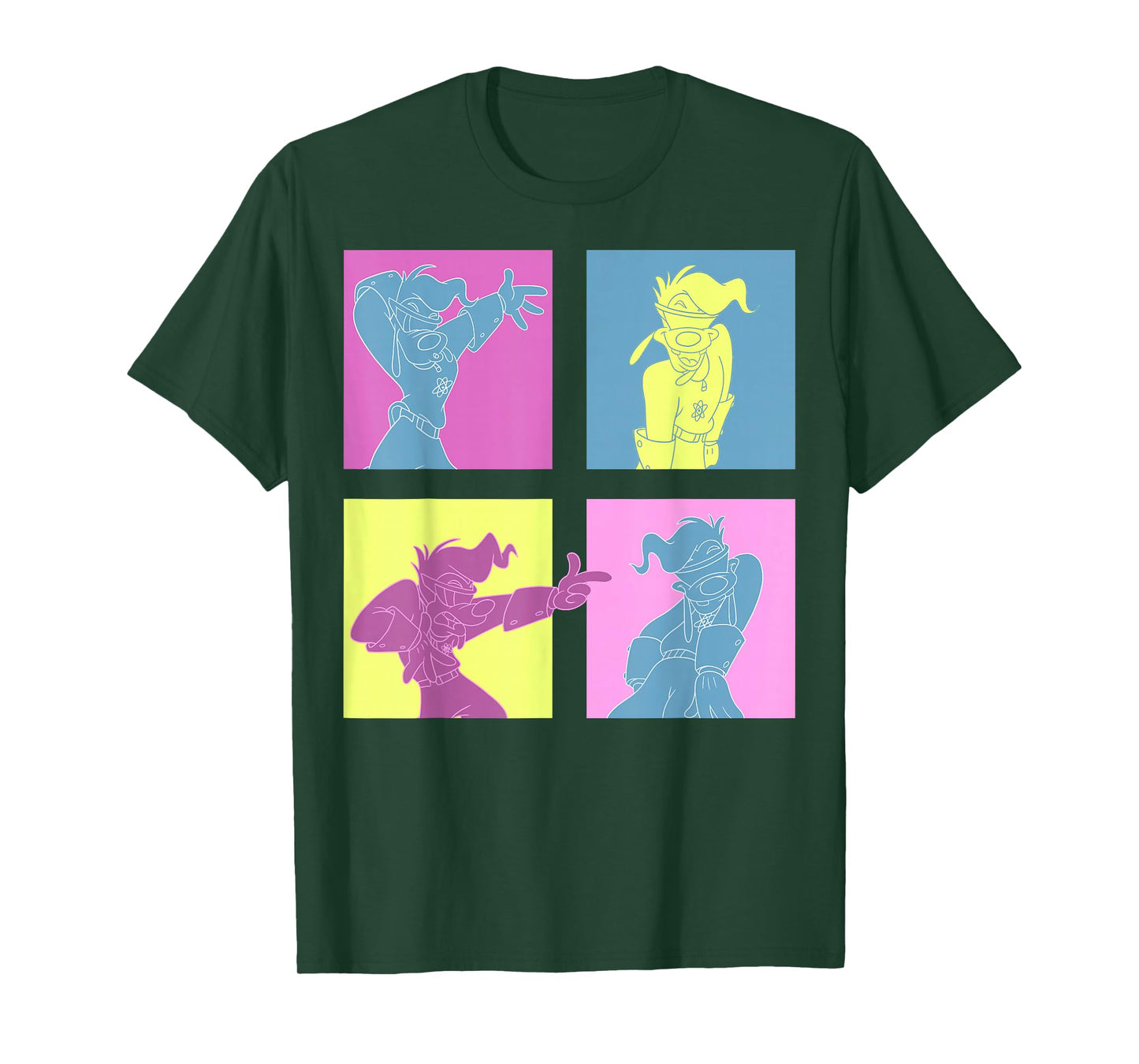 Disney Mickey and Friends Goofy Neon Panel Portrait T-Shirt