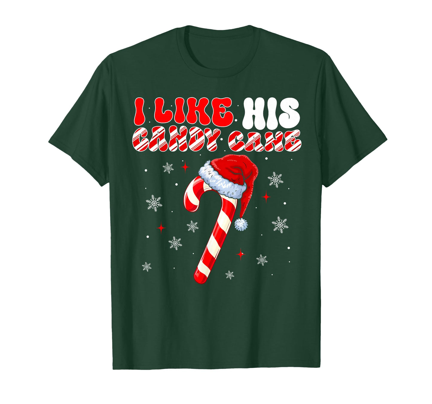 Couples Matching Christmas I Like His Candy Cane T-Shirt