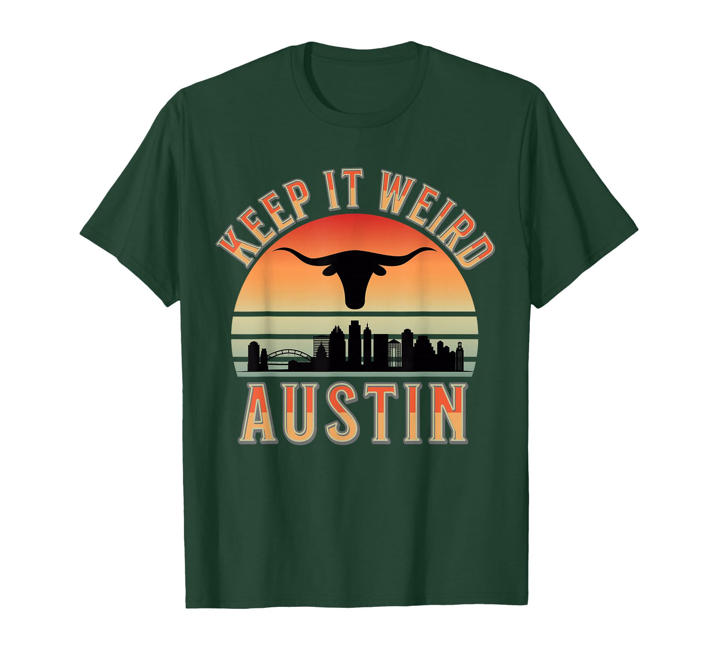 Stigmota Keep It Weird Austin Vintage Black Unisex Adult T-Shirt