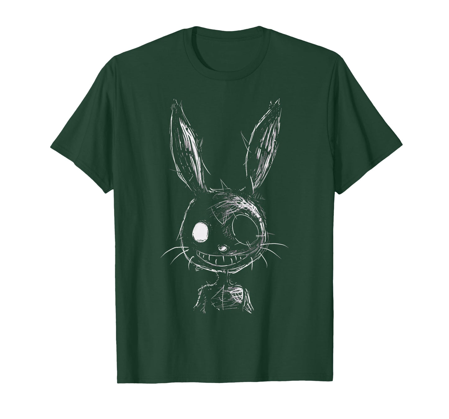 Creepy Evil Bunny Rabbit Goth Alt Grunge Horror Aesthetic T-Shirt, Small