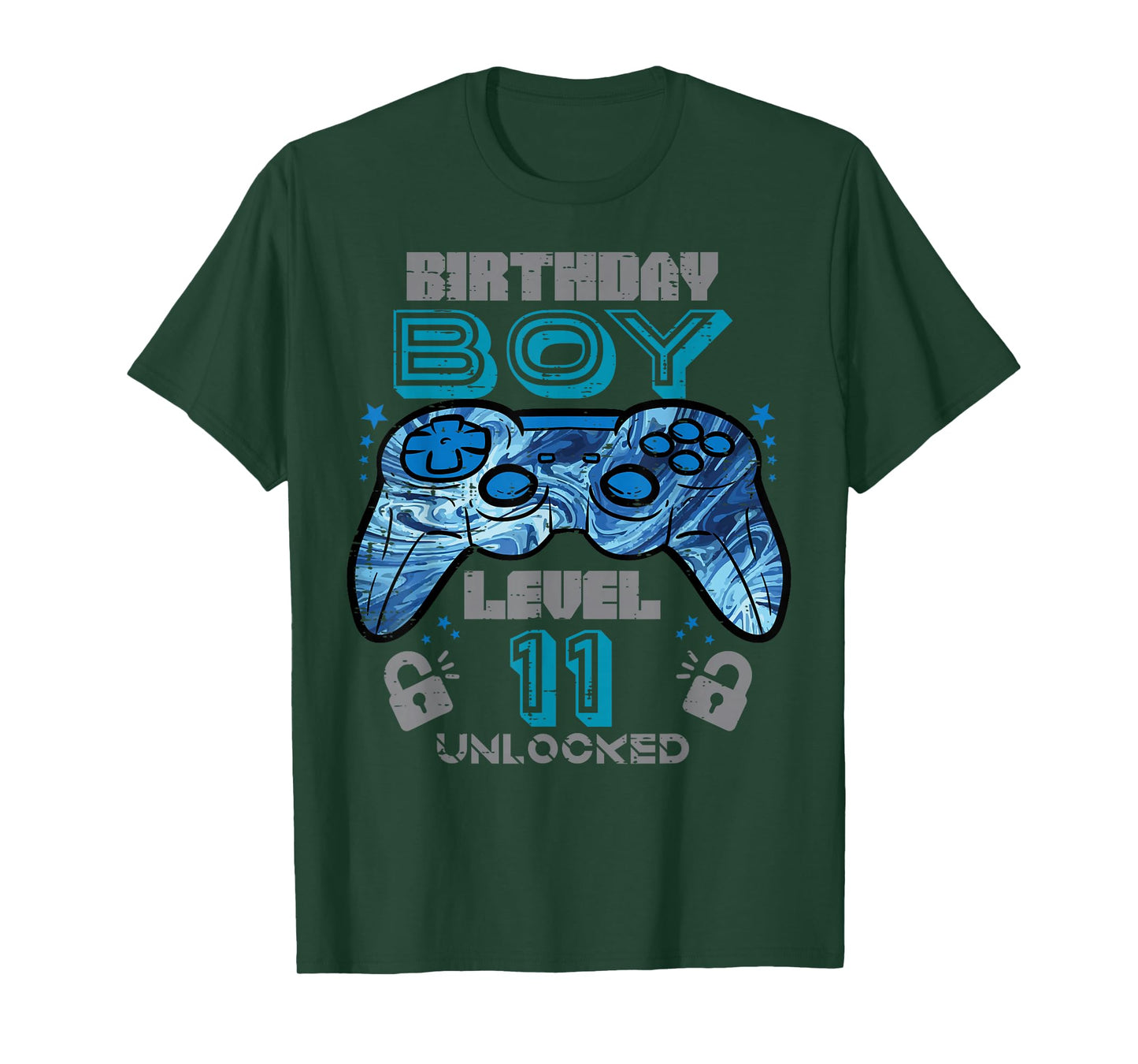 11th Birthday Gamer Level 11 Unlocked Video Gaming Bday Boys T-Shirt
