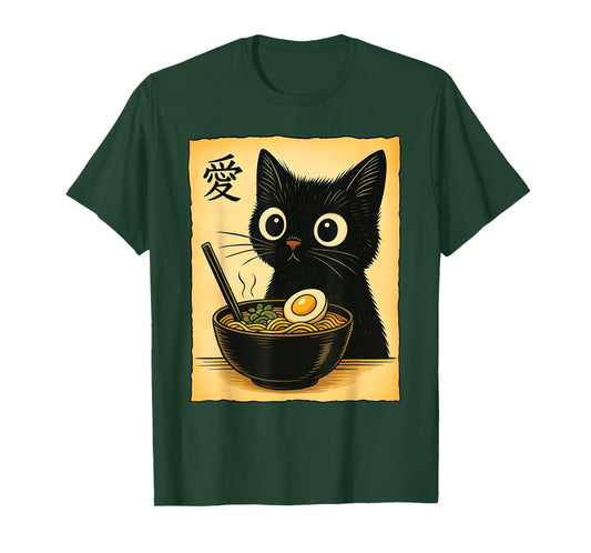 cat eating ramen T-Shirt