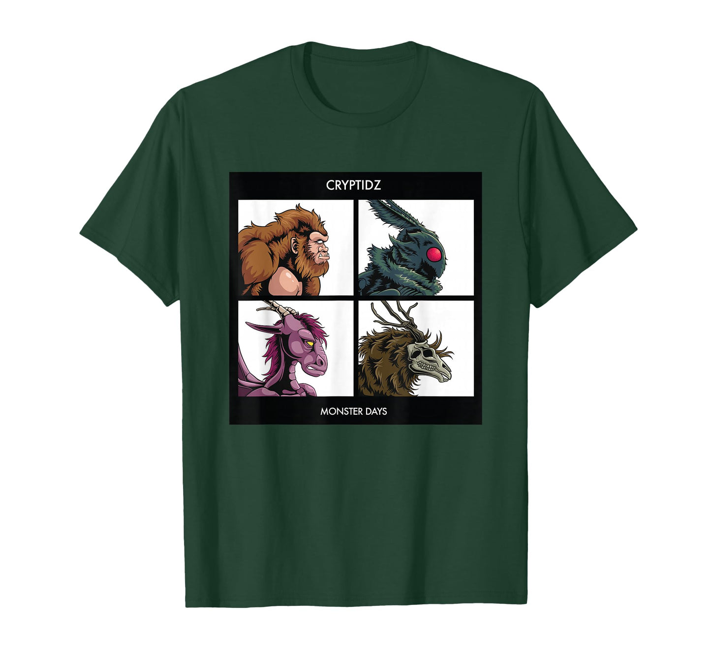 Cryptids Monster Days Bigfoot Mothman Jersey Devil Wendigo T-Shirt