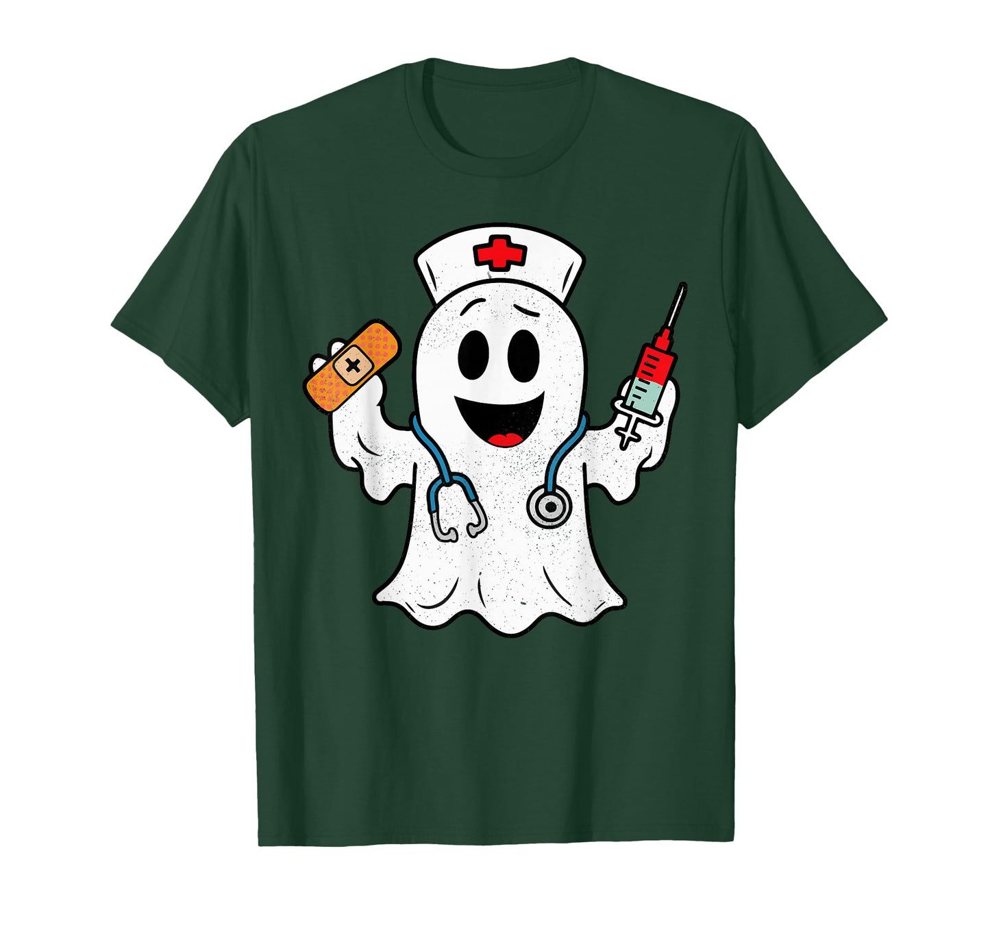 Nurse Ghost Scrub Cute Halloween Costume For Nurses Women RN T-Shirt