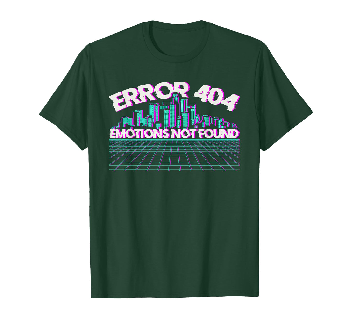 Error 404 Emotions Not Found Skyline Vaporwave T-Shirt
