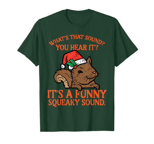Christmas Squirrel Funny Squeaky Sound Xmas Kids Women Men T-Shirt