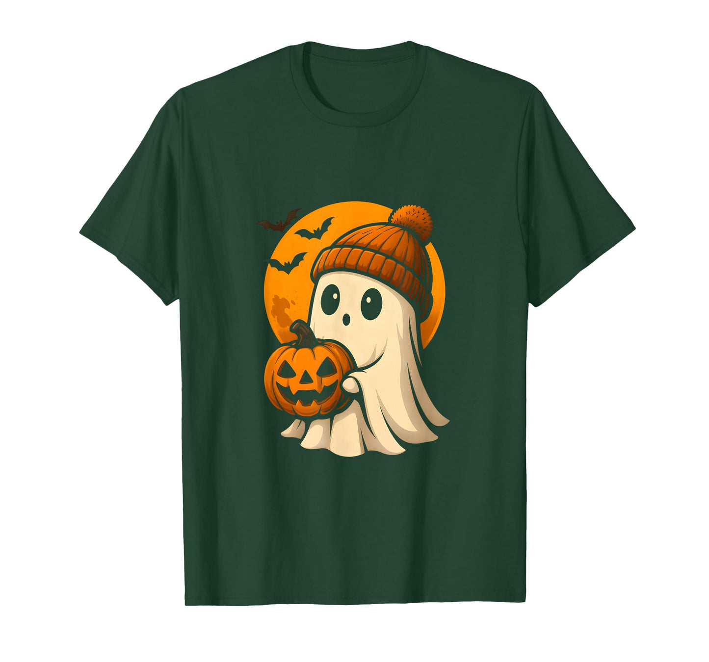 Cute Ghost with Pumpkin for Halloween Costume Party Spooky T-Shirt