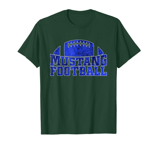 Friendswood Mustangs Football Pattern Royal T-Shirt